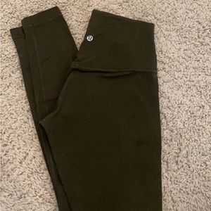 Dark olive lululemon aligns 28 inch